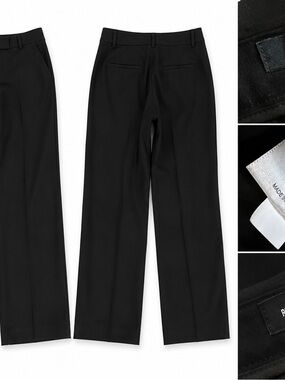 Express Editor Relaxed Trouser Mid Rise Black Dress Pants Size 8